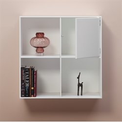 Stor KVADRAT reol med 4 rum - hvidmalet birk